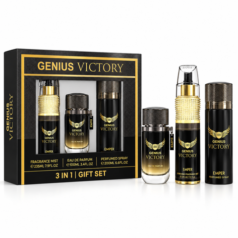 Emper Genius Victory 3 in 1 Perfume Gift Set – 100ml EDP, 235ml Fragrance Mist & 200ml Perfumed Spray