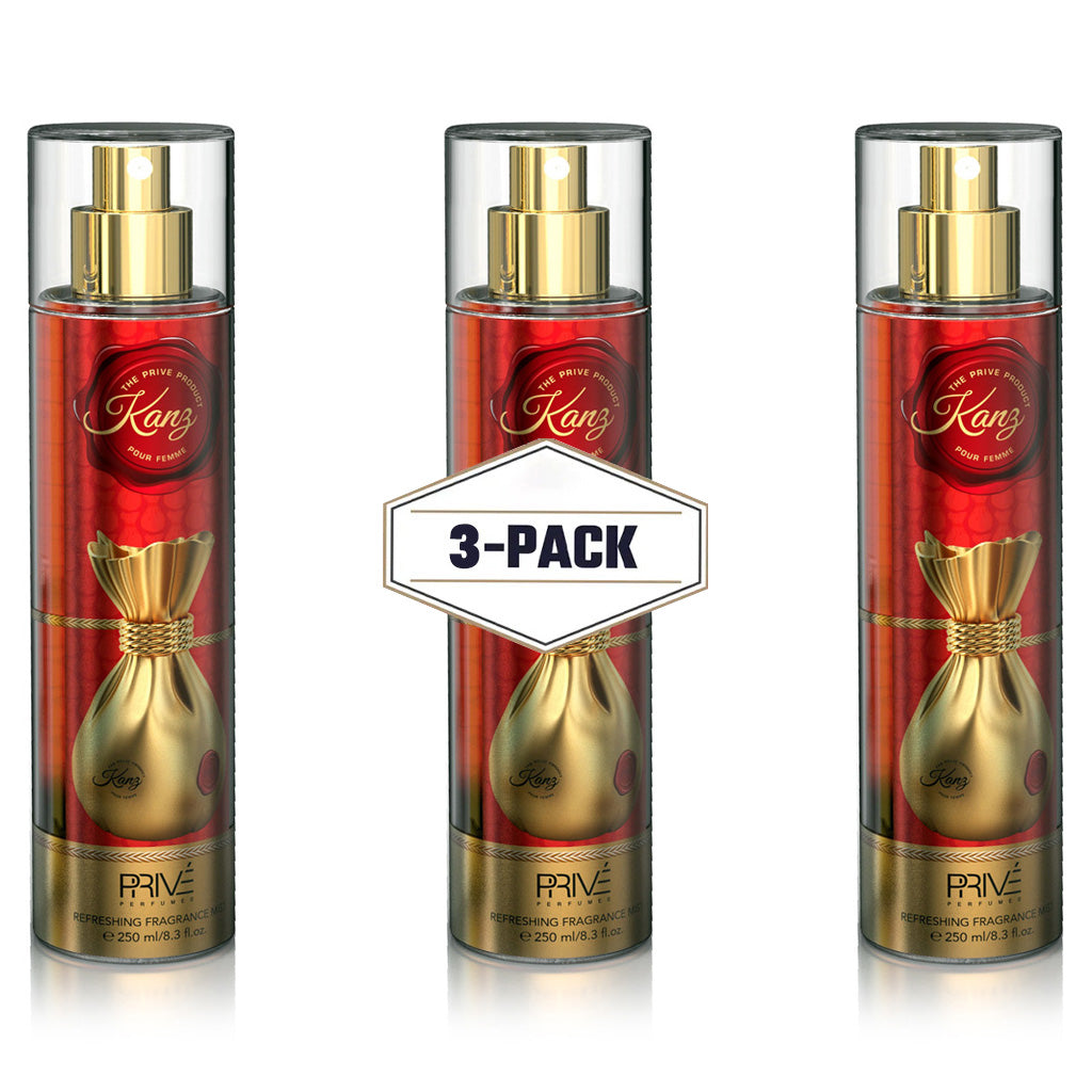 PRIVE Kanz (Pour Femme) Body Mist 250ml 3-Pack – Fragrance